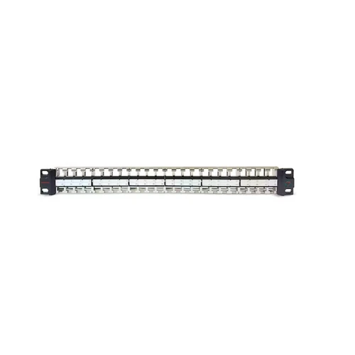 لوحة توزيع داتويلر Cat 6 عدد 48 منفذ، مقاس 19 بوصة، ارتفاع 2U، فارغة، لون أسود