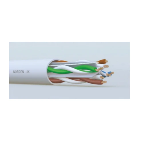 كابل شبكة من نوردن - 4 أزواج - Cat6A U/FTP 23AWG – غلاف LSOH منخفض الدخان وخالٍ من الهالوجين - E-Series- بكرة 305 متر