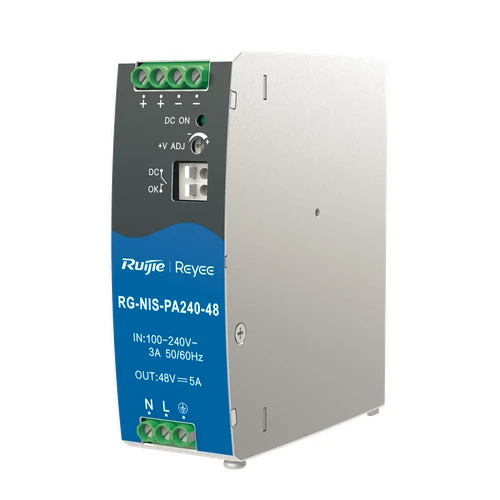 مزود طاقة صناعي RG-NIS-PA240-48 من روجي  AC/DC بقدرة 240 واط DIN-Rail لسويتشات الشبكة الصناعية