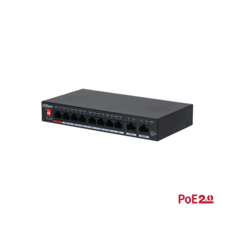 سويتش شبكات DH-PFS3010-8GT-96 من داهوا 10 منافذ جيجابت (8 منافذ PoE) غير مُدار